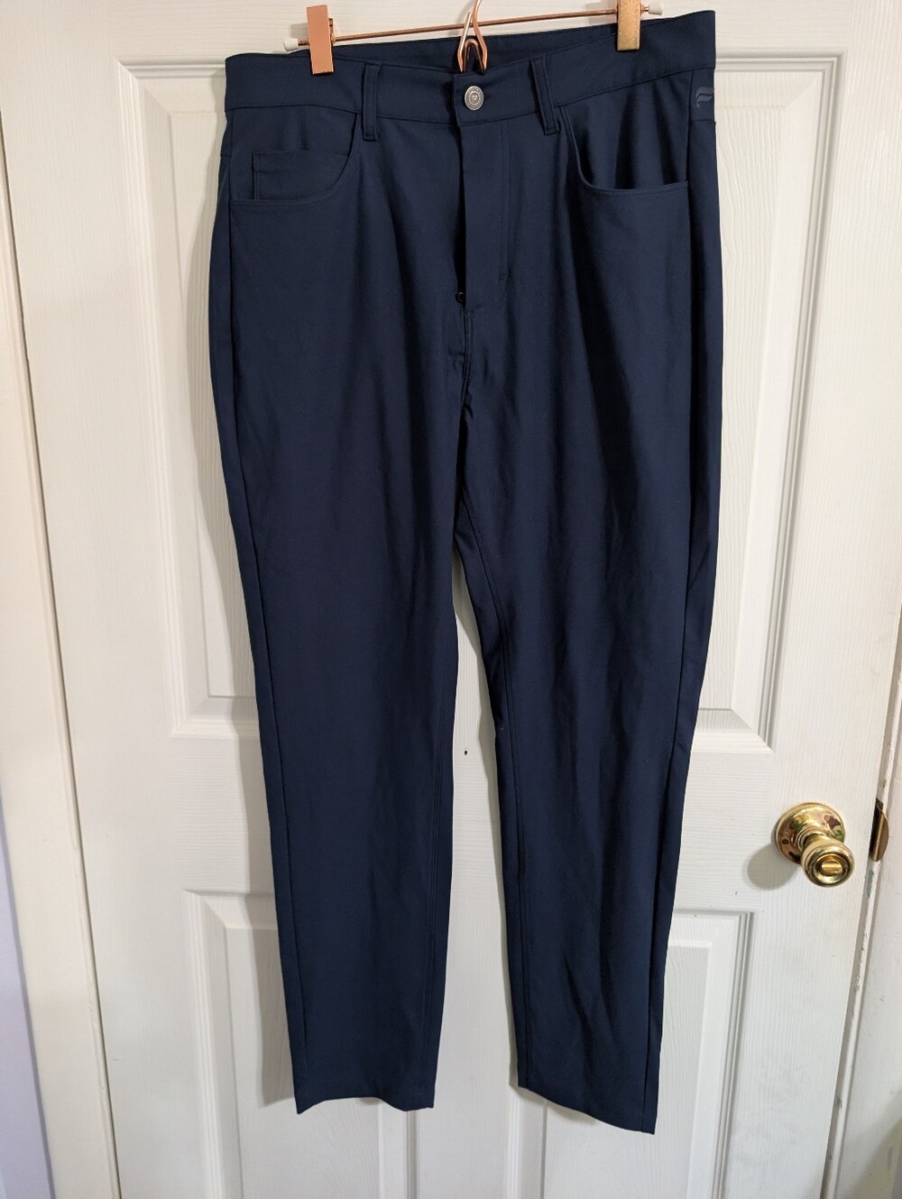 Fabletics Mens Pants The Don Blue Performance 5 Pocket Golf Chino Size 30x30